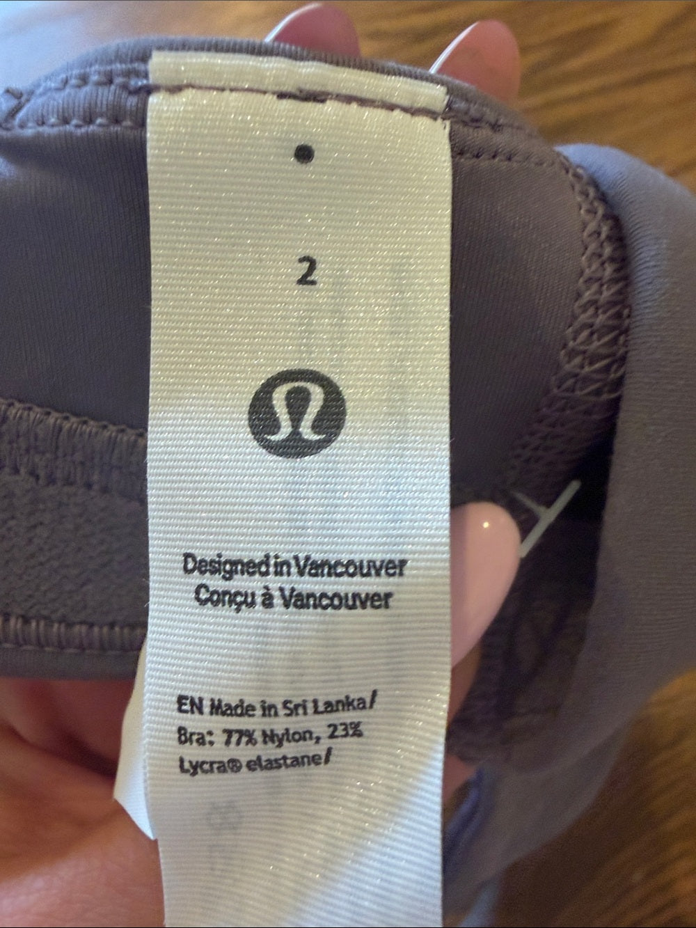 NWT Lululemon athletica Lavender Seamless Light-Support Bralette Size 2
