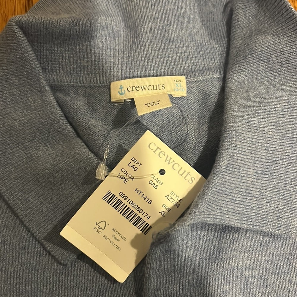 NWT Crewcuts Boy’s Blue Sweater Size XL
