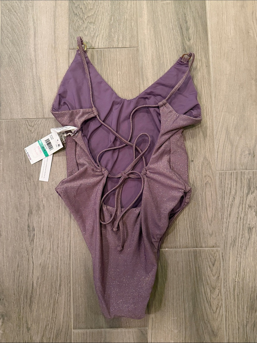 NWT Summerful Woman’s Purple Sparkle V-Neck Swimsuit Size L
