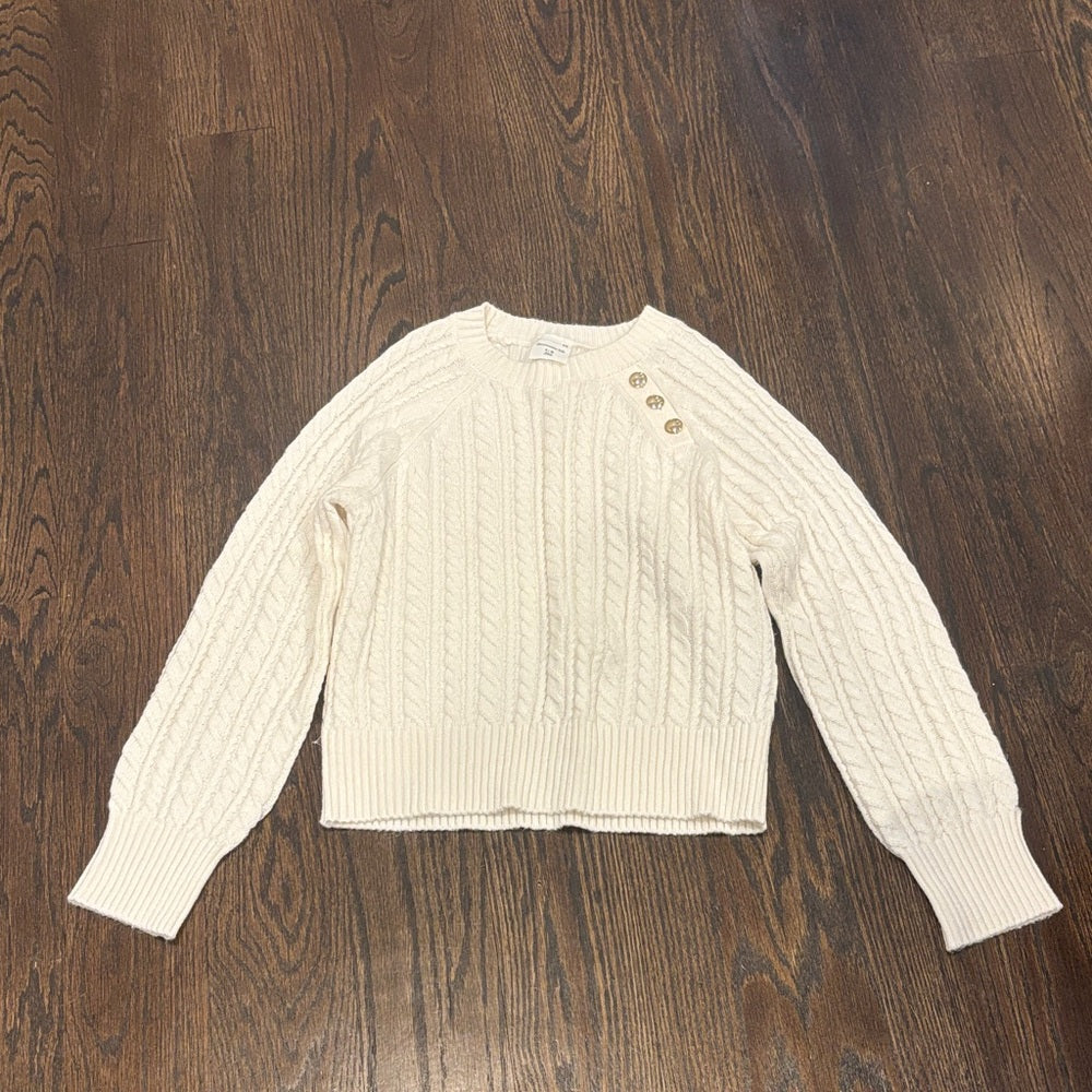 Abercrombie Kids Cream Cable Knit Sweater Size 9/10