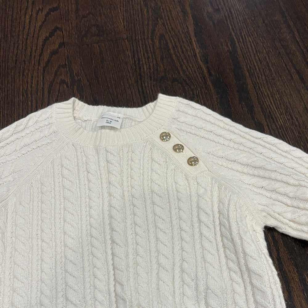 Abercrombie Kids Cream Cable Knit Sweater Size 9/10