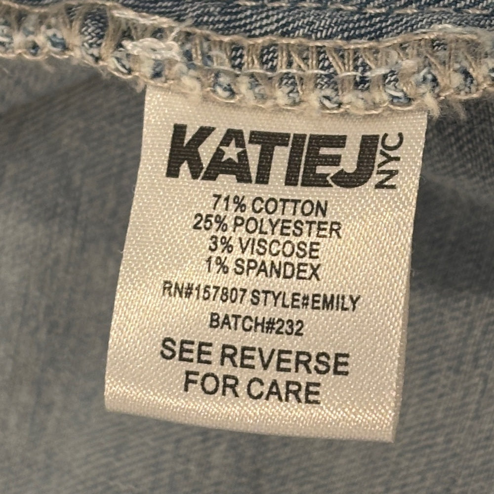 Katie J NYC Girls Light Blue Jean Jacket with Ruffle Detail Size Small
