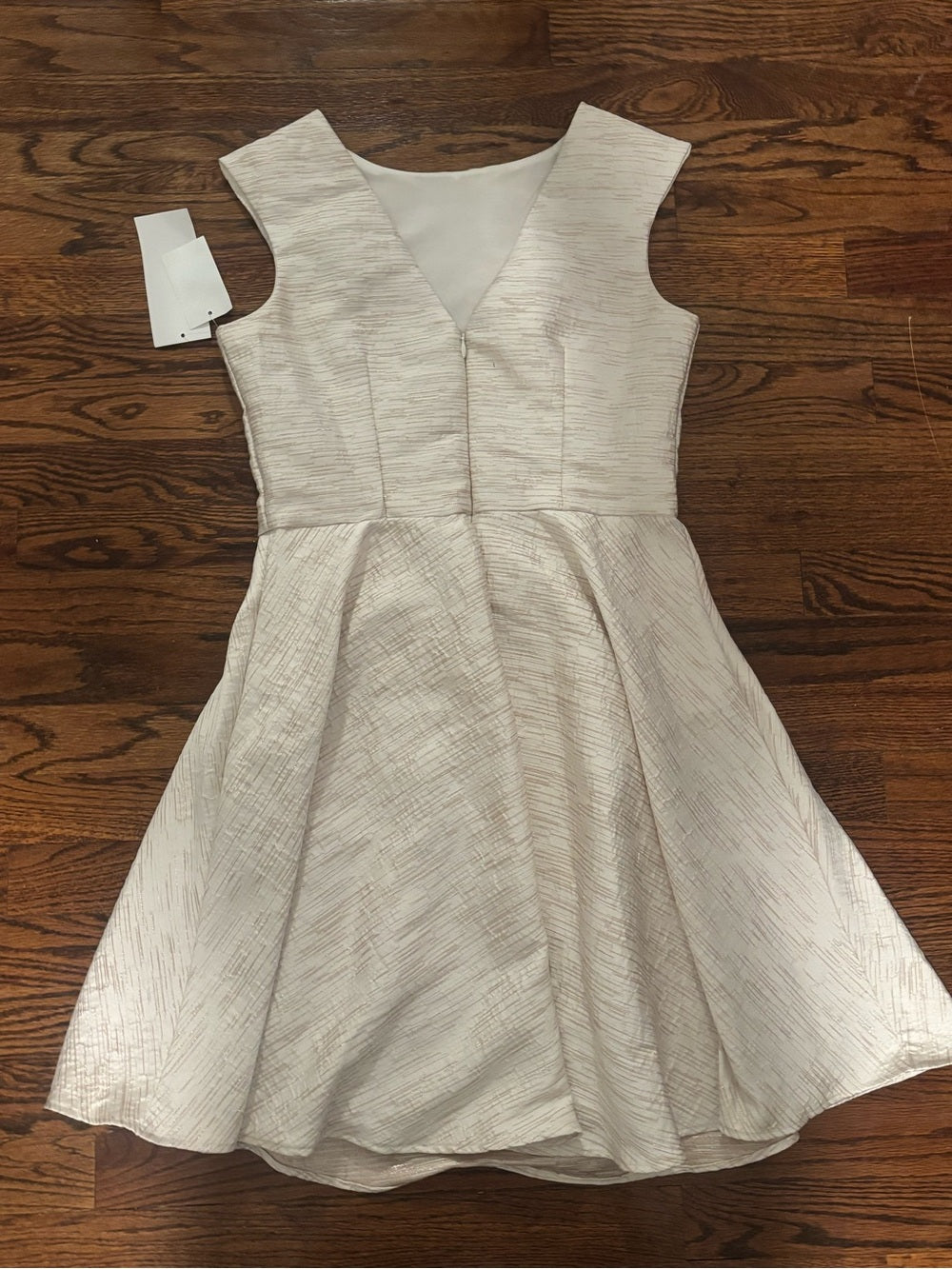 NWT Un Deux Trois Girls Ivory Textured Dress Size 5