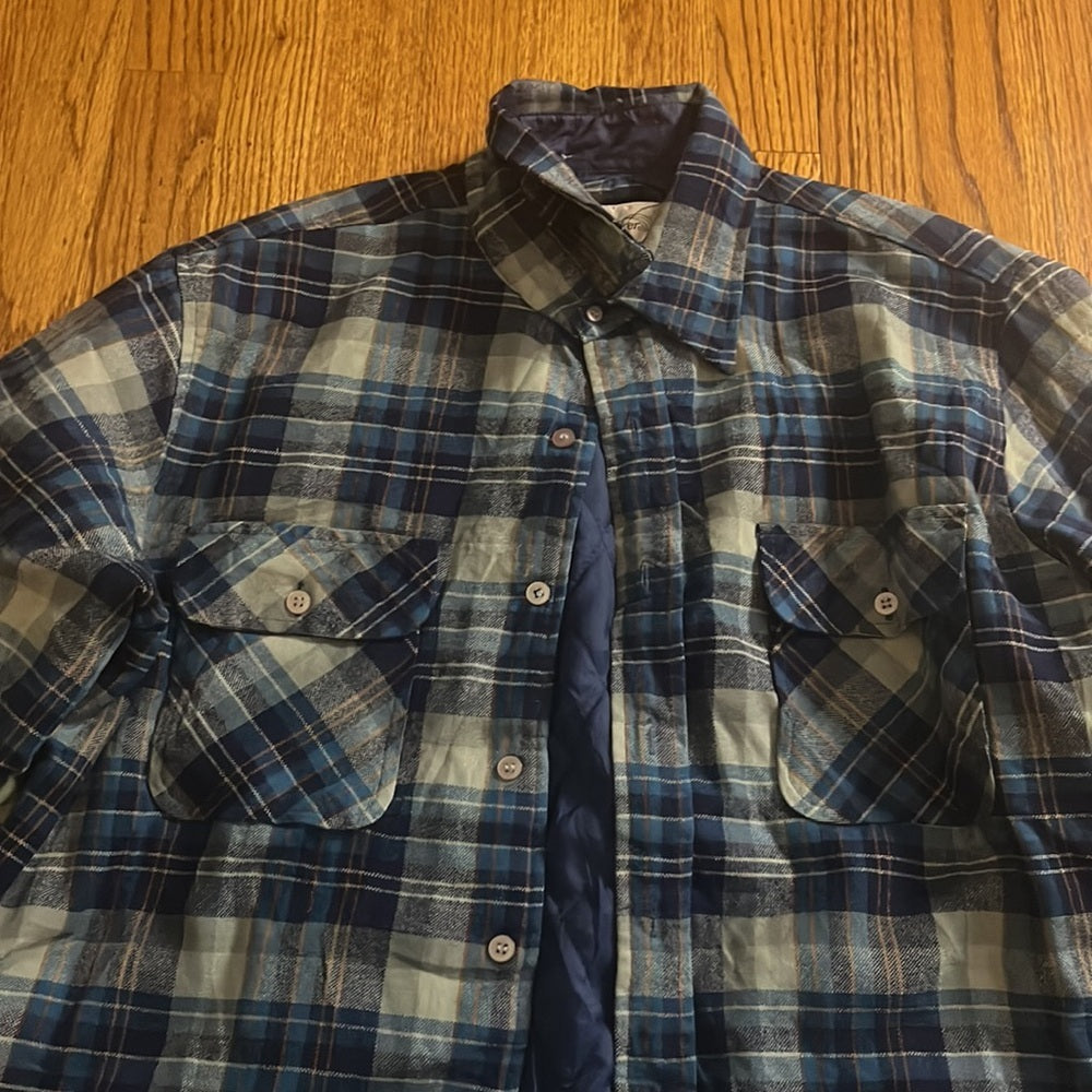 Windbreaker Men’s Blue Flannel Jacket