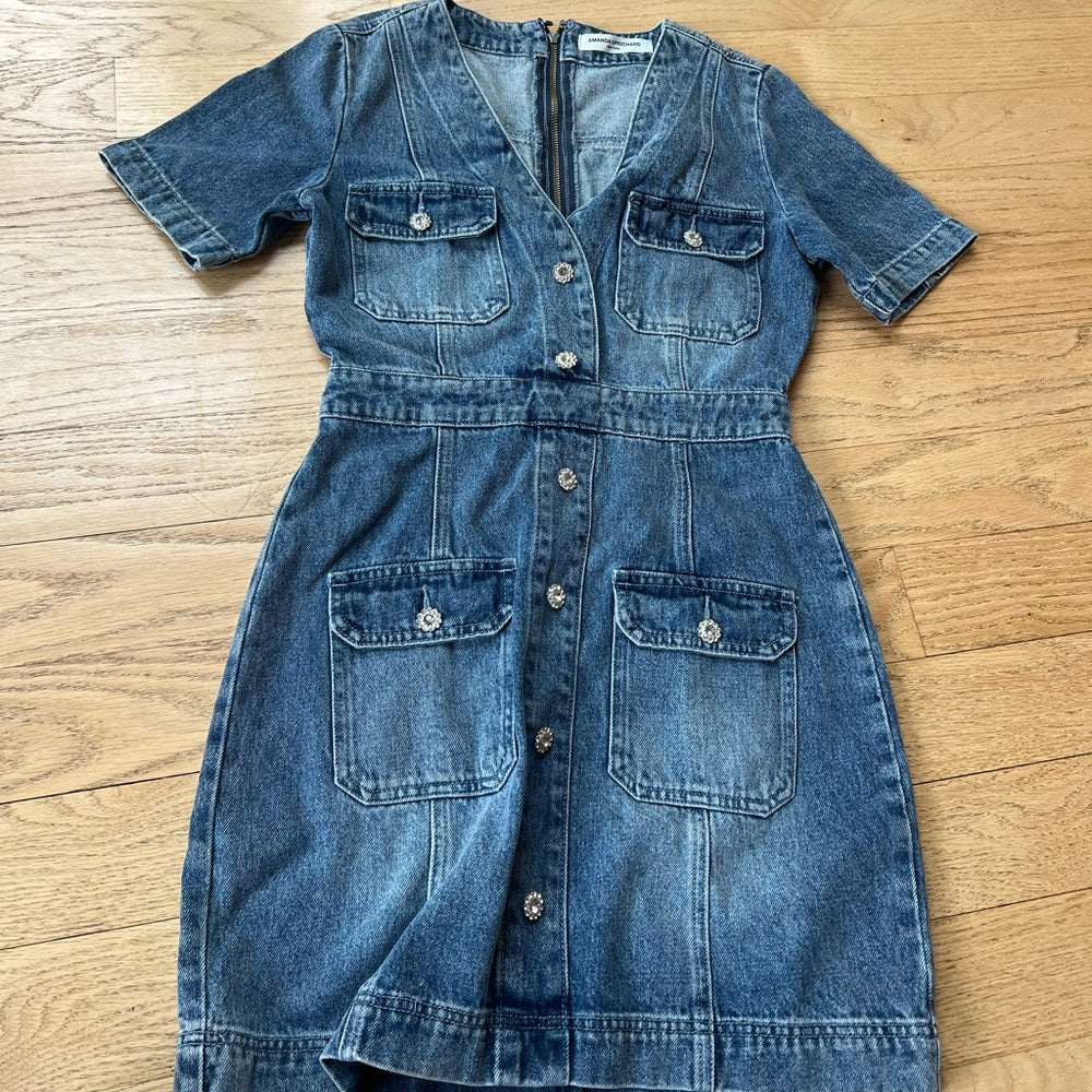 Amanda Uprichard Women's Blue Denim Dress Size S