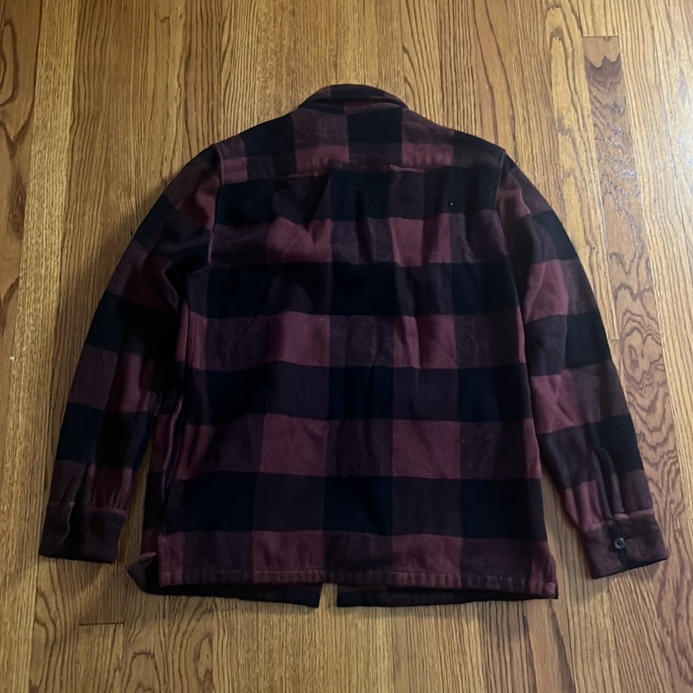 Abercrombie Men’s Soft Red and Black Flannel Size M