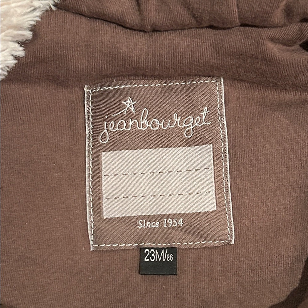 Jean Bourget Girls Cream and Brown Jacket Size 2T