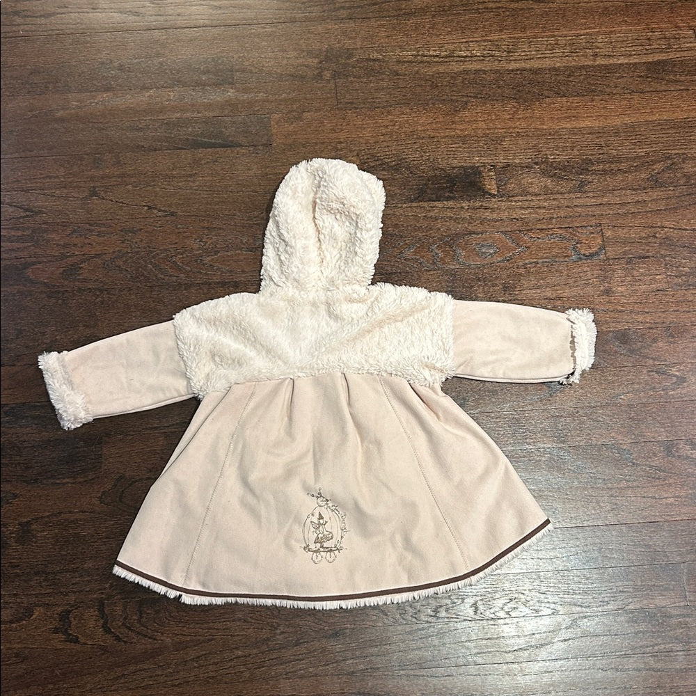 Jean Bourget Girls Cream and Brown Jacket Size 2T