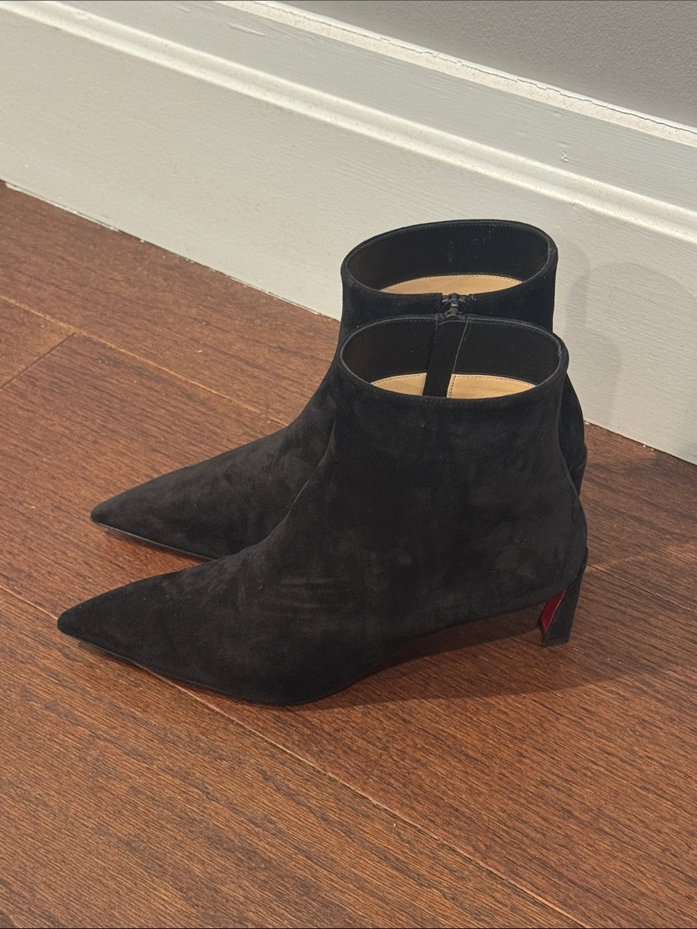 Christian Louboutin Condora 85 Black Suede Bootie Size 38/8