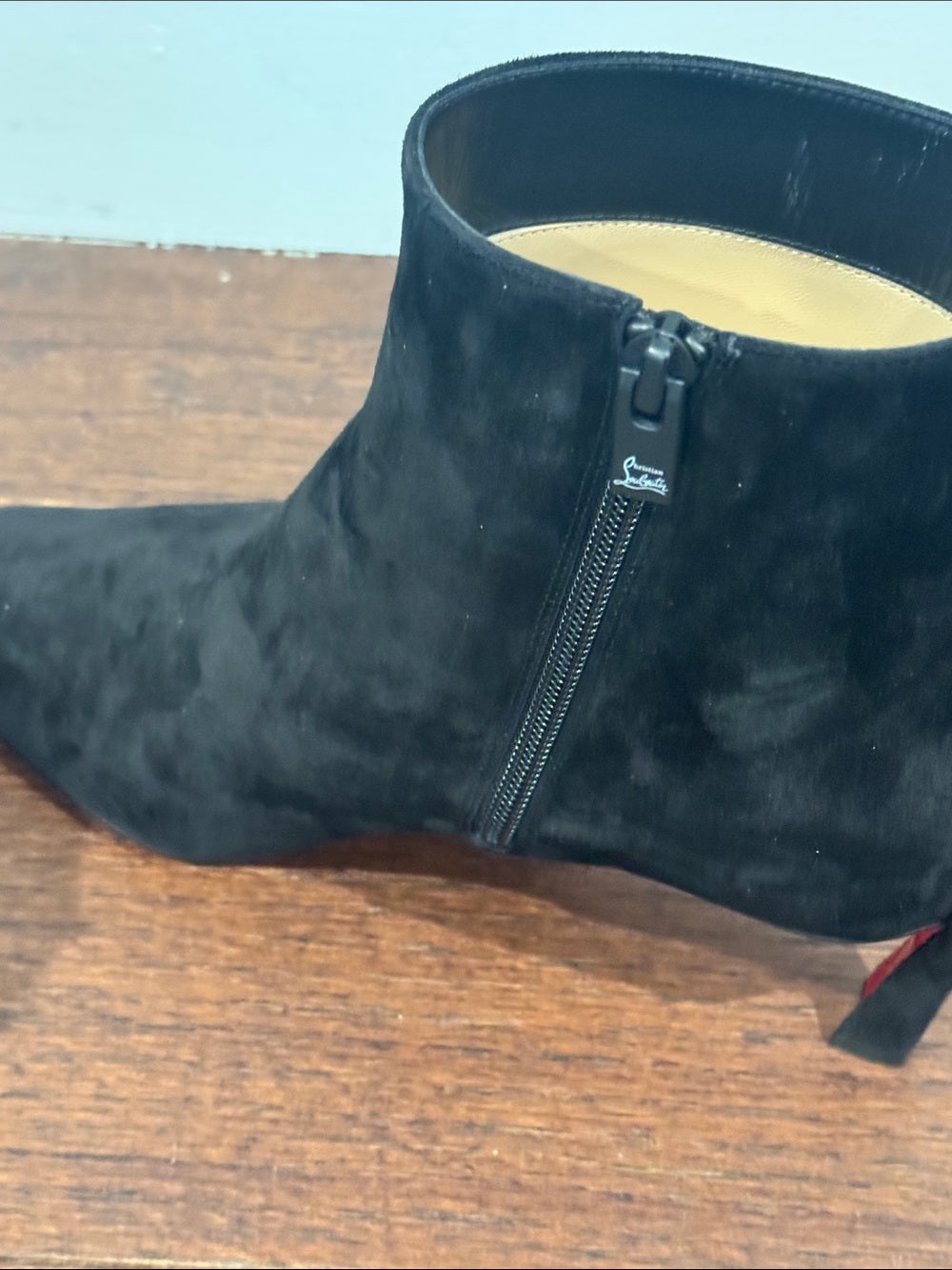 Christian Louboutin Condora 85 Black Suede Bootie Size 38/8