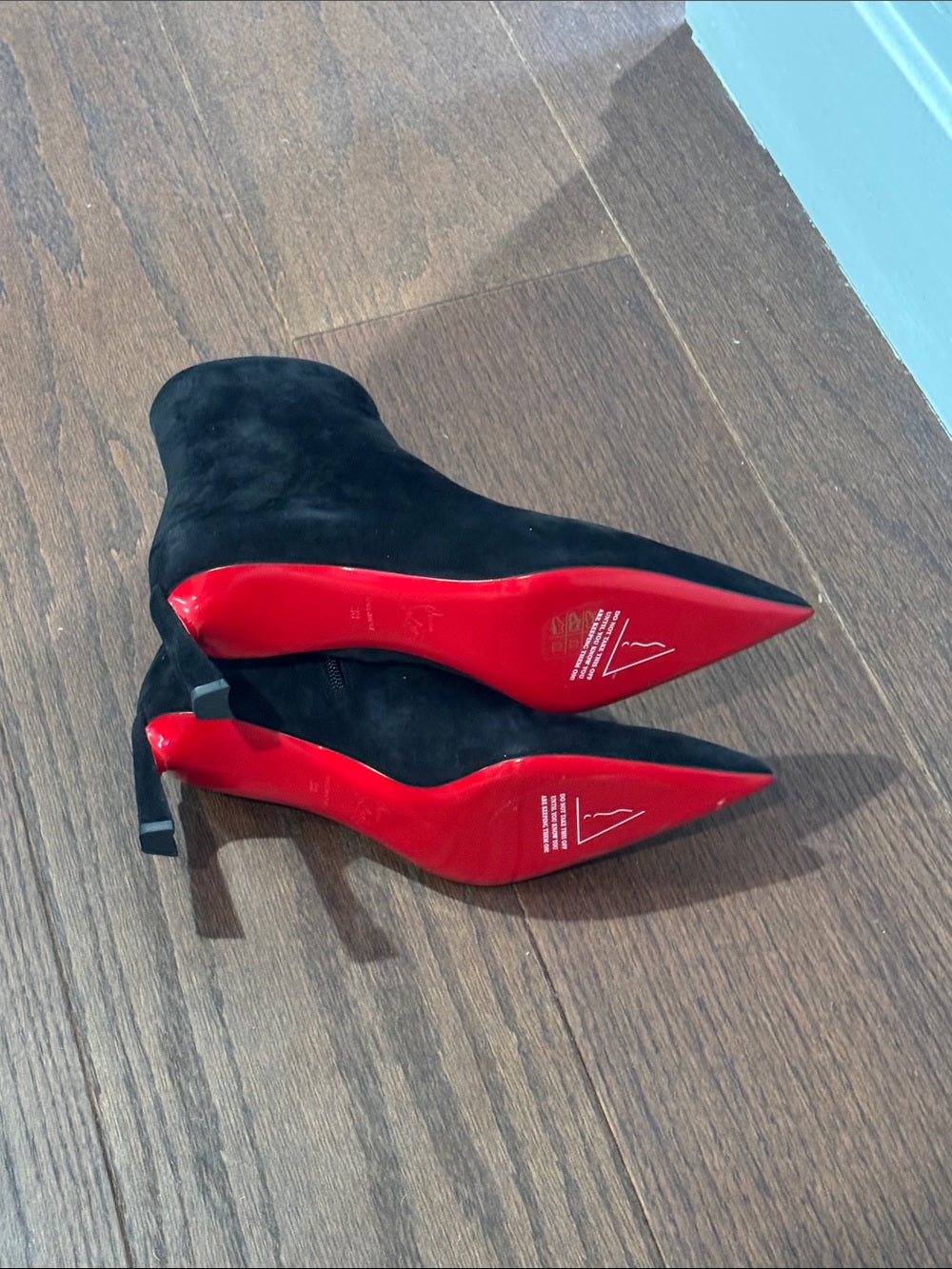 Christian Louboutin Condora 85 Black Suede Bootie Size 38/8