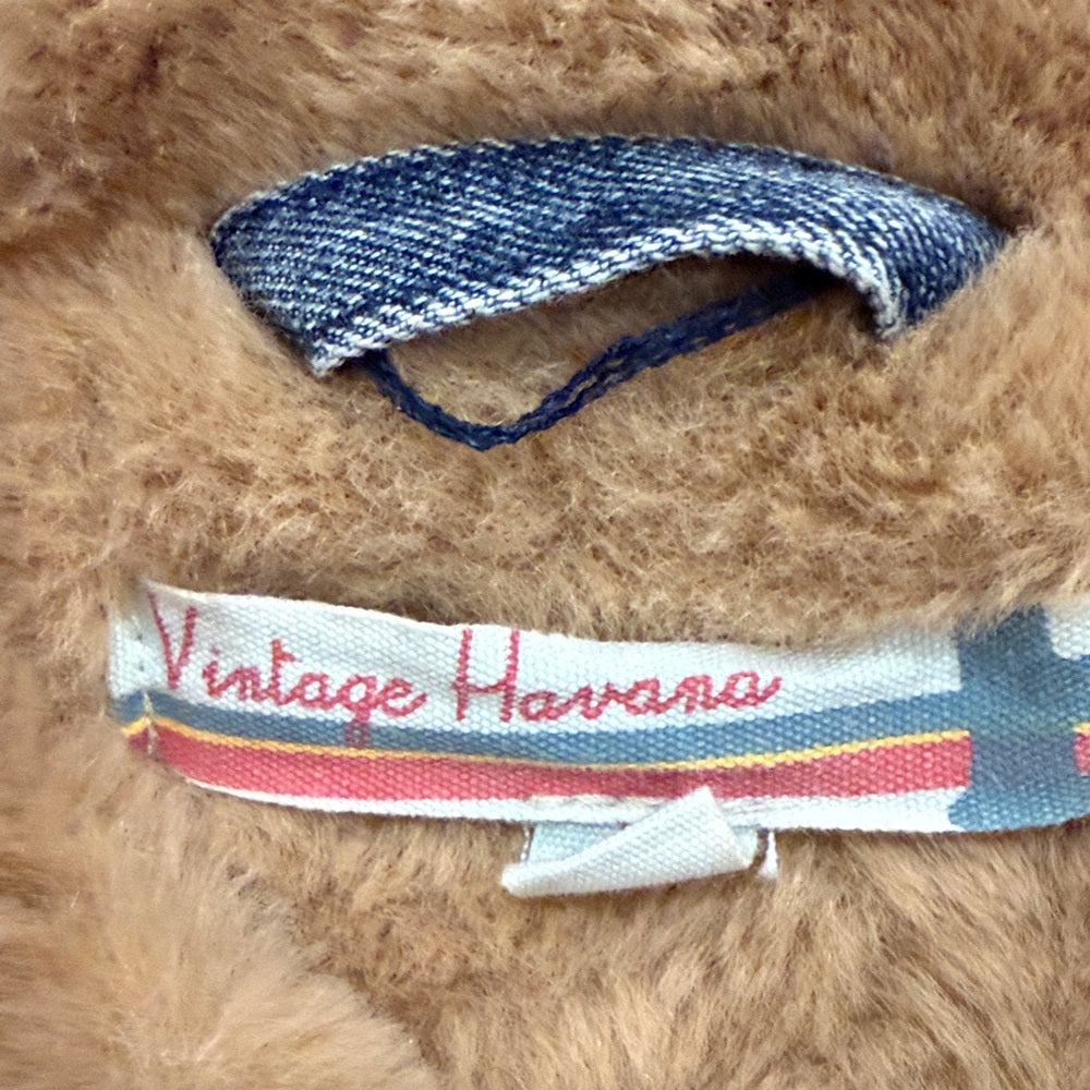 Vintage Havana Kids Denim Jacket With Fur Size M