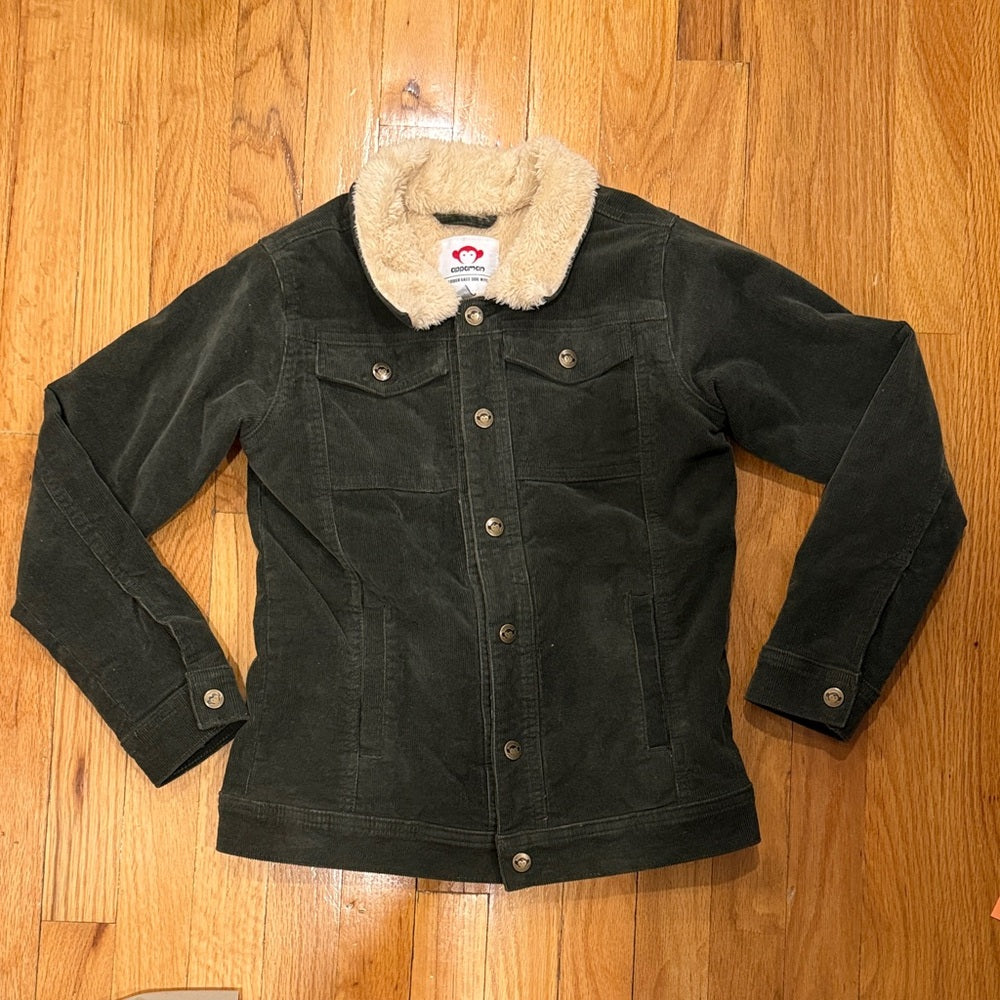 Appaman Kids Dark Green Jacket With Fur Size 8