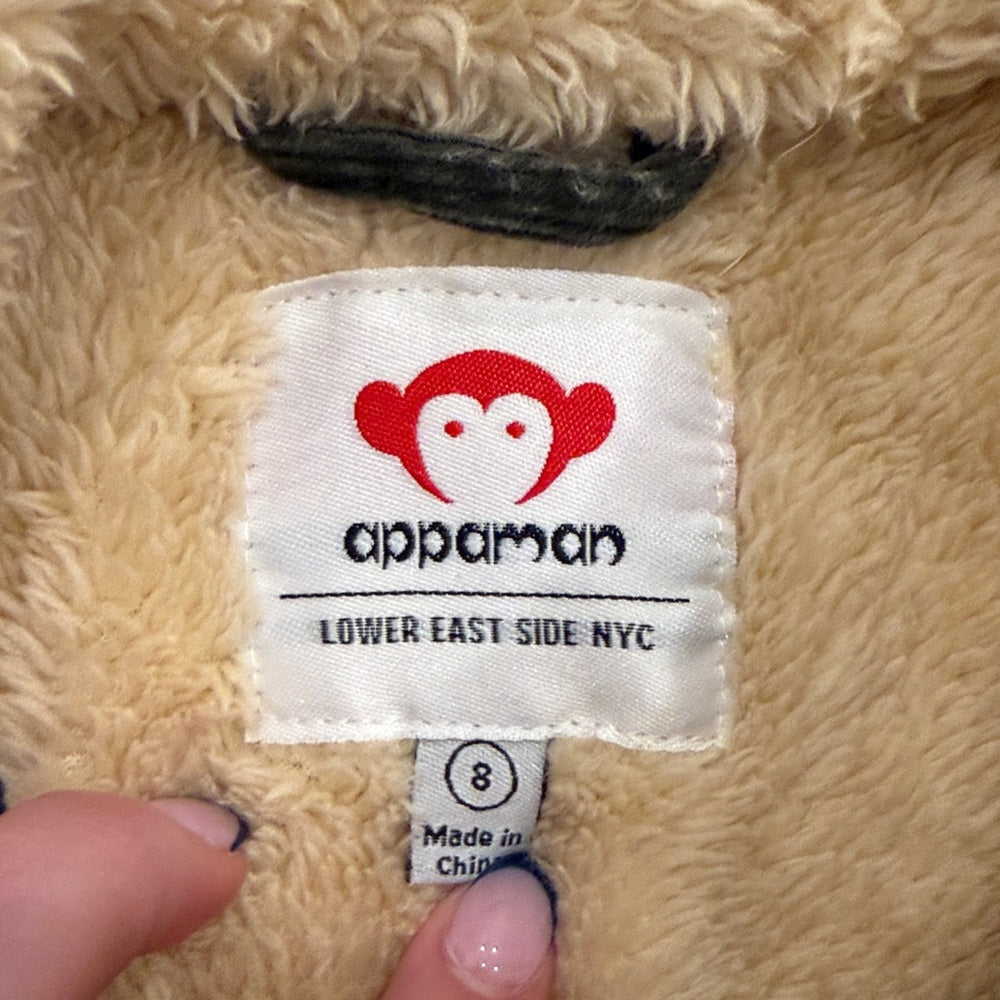 Appaman Kids Dark Green Jacket With Fur Size 8
