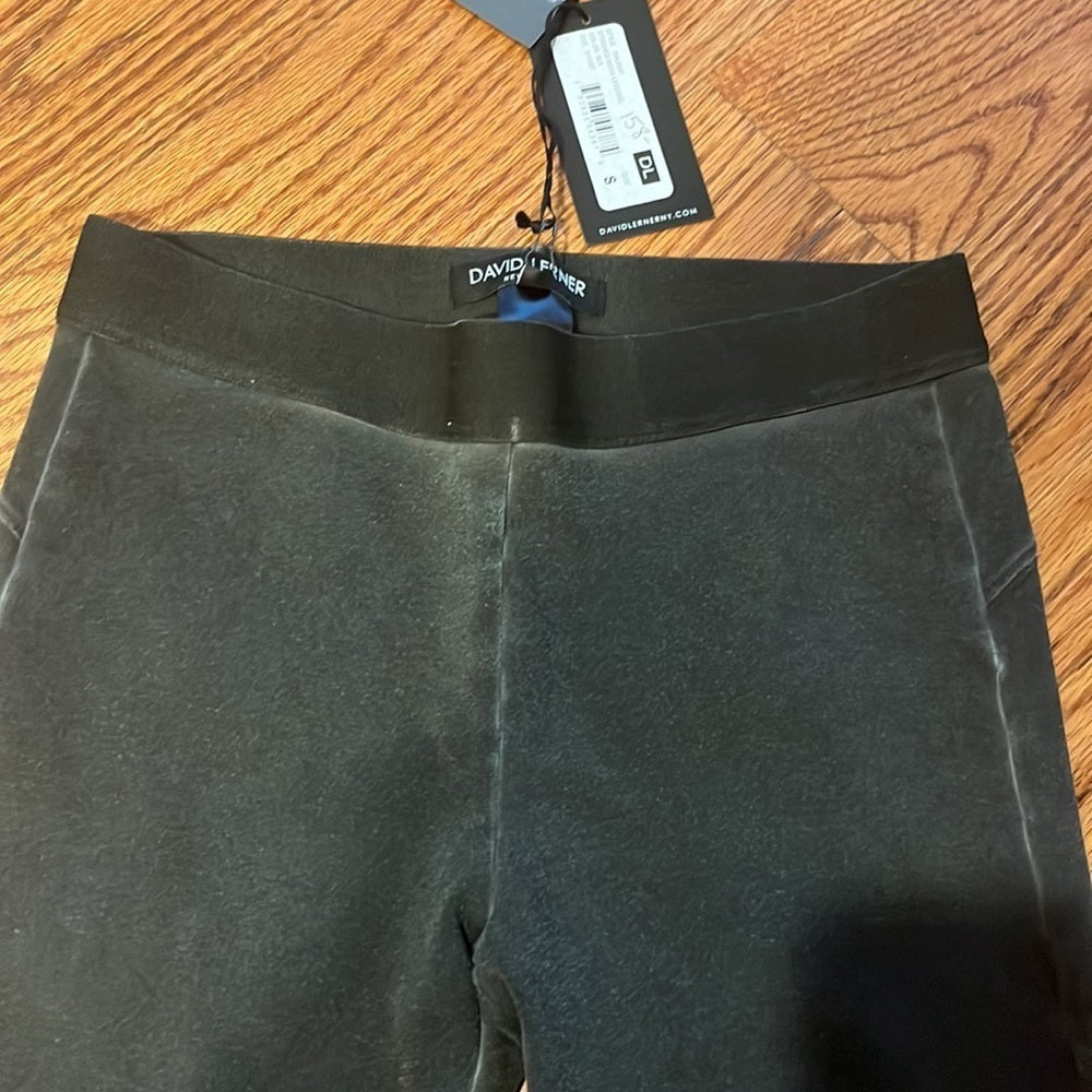 NWT David Lerner Woman’s Black Stitched Moro Leggings Size S