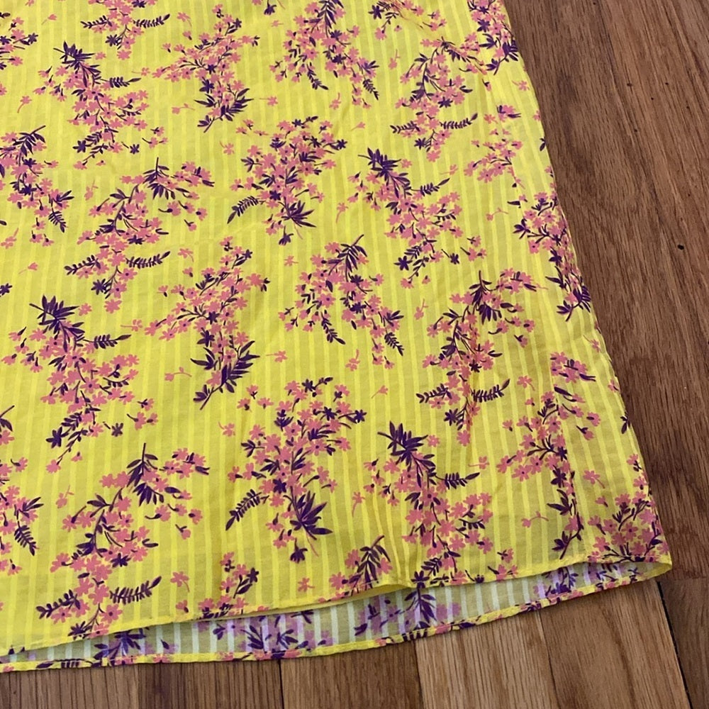 Ulla Johnson Women’s Yellow Floral Printed One Shoulder Top Size 2