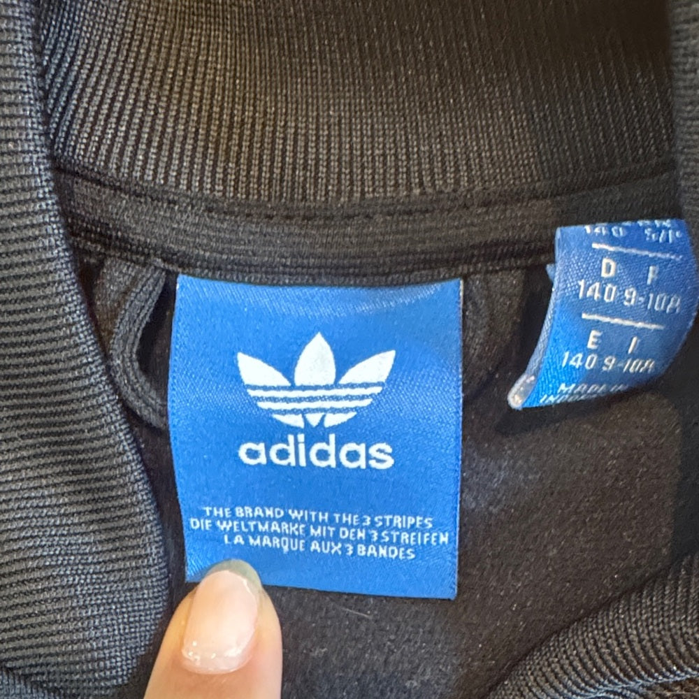Adidas Kid’s Black Jacket with White Stripes Size Small