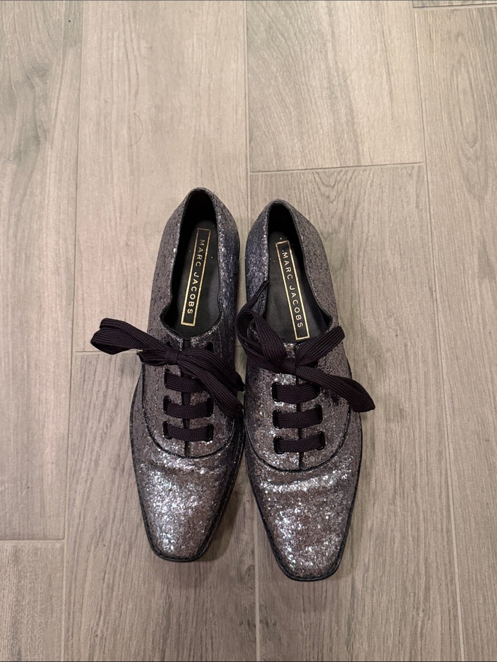 Marc Jacob’s Women’s Glitter Lace-Up Shoes Size 39 1/2