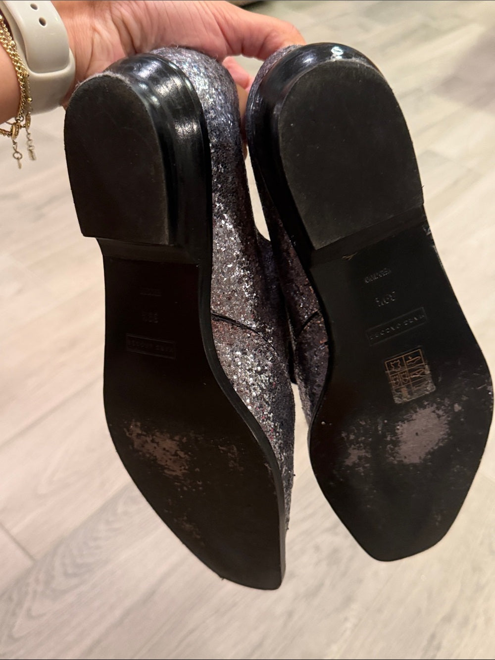 Marc Jacob’s Women’s Glitter Lace-Up Shoes Size 39 1/2