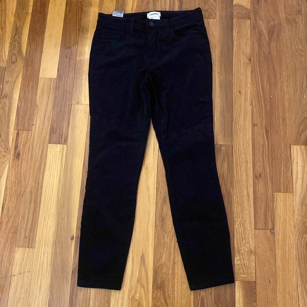 L’AGENCE Women’s Black Velvet Jeans Size 26