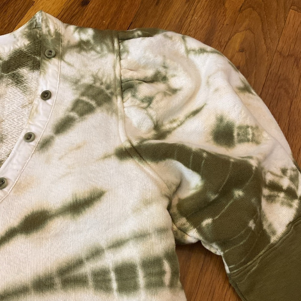 Ulla Johnson Women’s Green and White Tie Dye Sweatshirt Size P