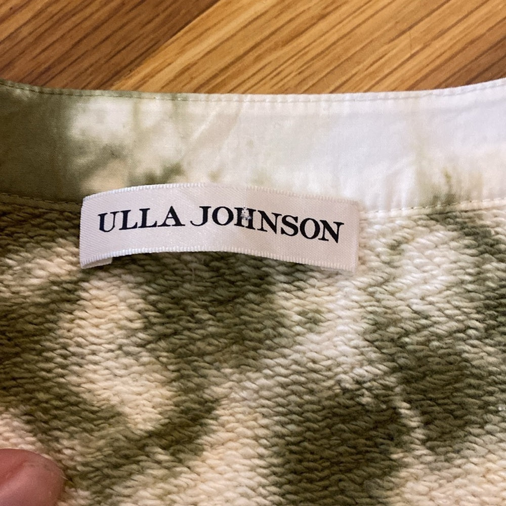 Ulla Johnson Women’s Green and White Tie Dye Sweatshirt Size P
