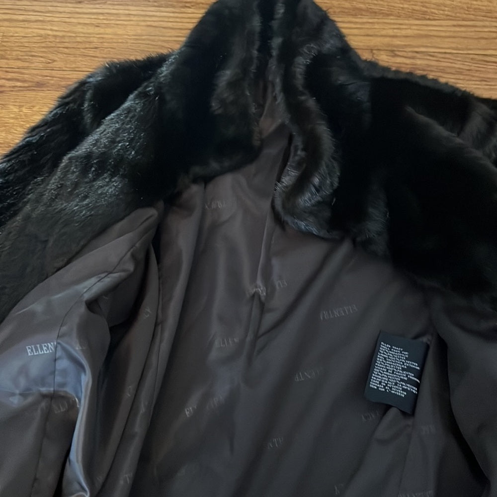 Ellen Tracy Woman’s Black Faux Fur Coat