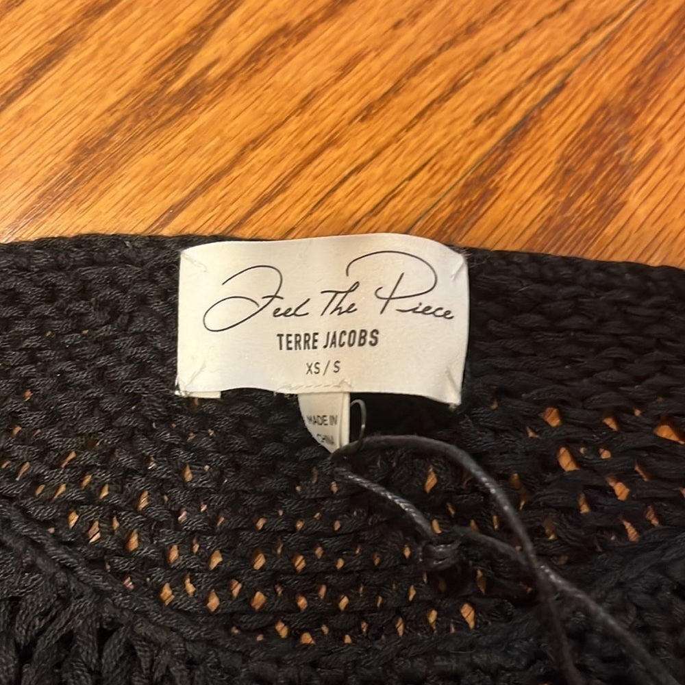 NWT Feel the Piece Terre Jacobs Woman’s Black See Through Sweater Size XS/S