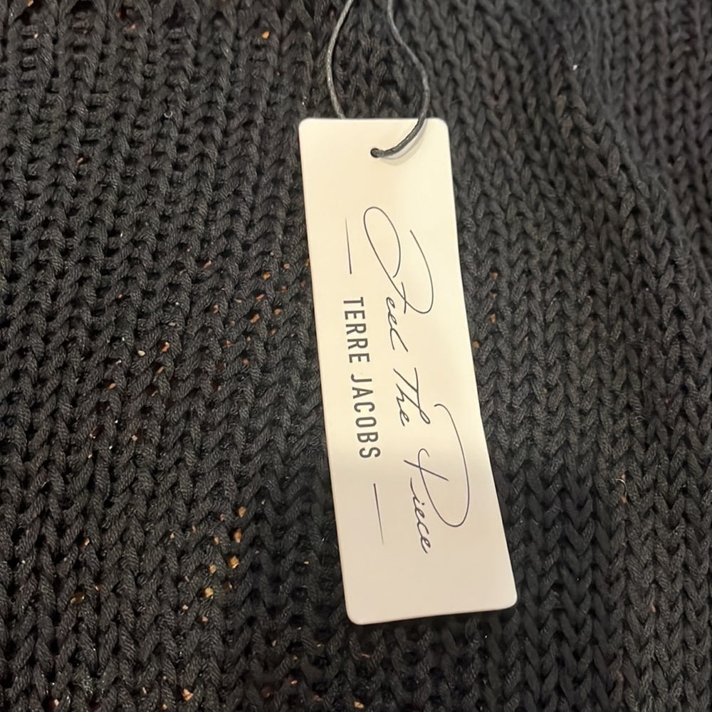 NWT Feel the Piece Terre Jacobs Woman’s Black See Through Sweater Size XS/S