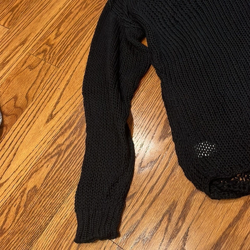 NWT Feel the Piece Terre Jacobs Woman’s Black See Through Sweater Size XS/S