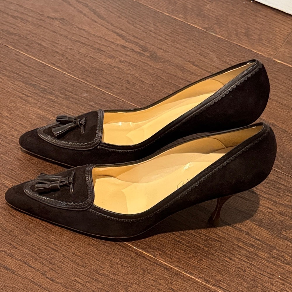 Joan & David Brown Suede Tassel Pumps Size 8.5