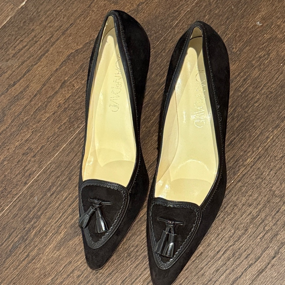Joan & David Brown Suede Tassel Pumps Size 8.5