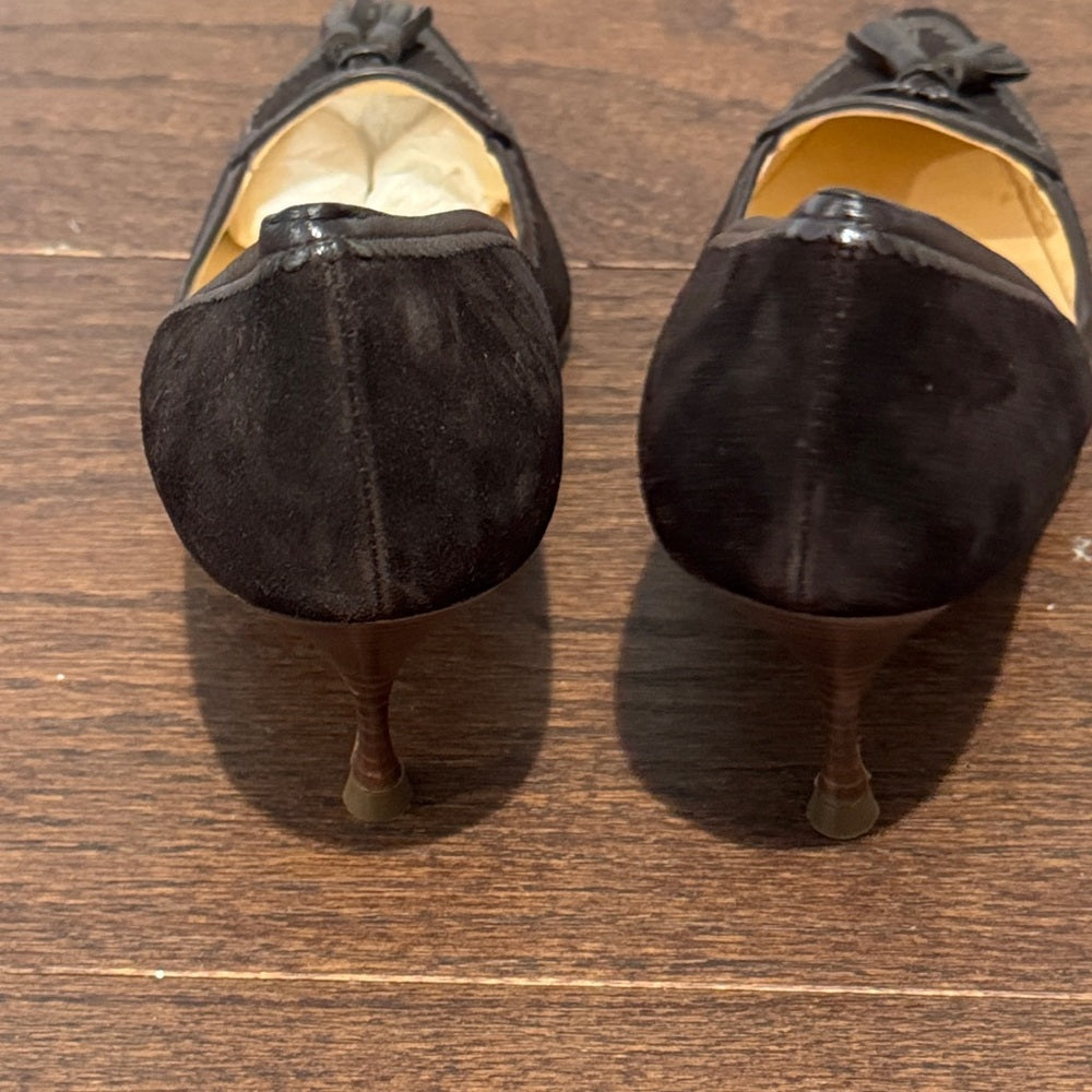 Joan & David Brown Suede Tassel Pumps Size 8.5