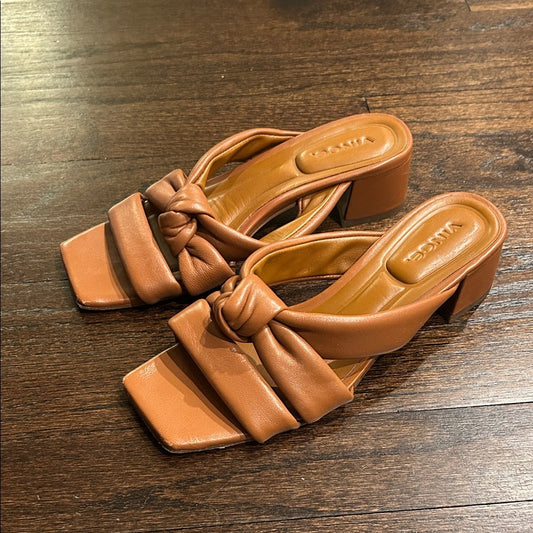 Vince Women’s Brown Knotted Heeled Sandals Size 5