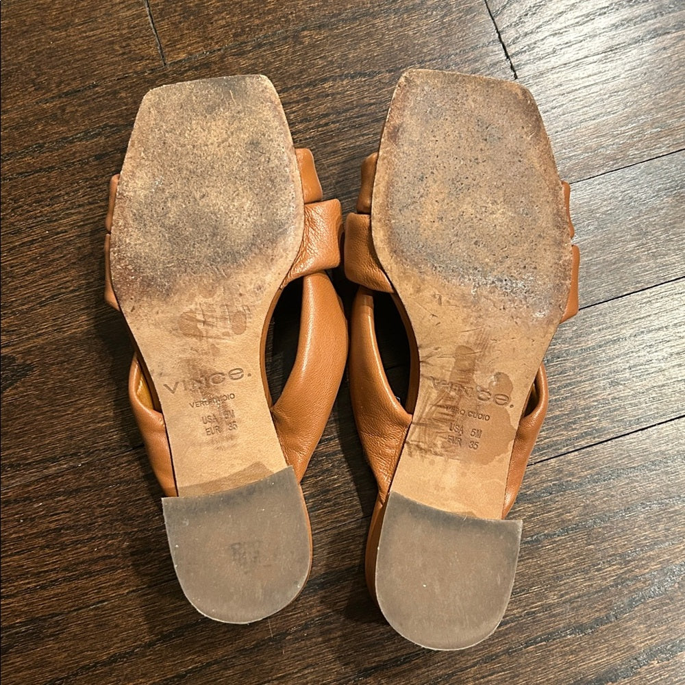 Vince Women’s Brown Knotted Heeled Sandals Size 5