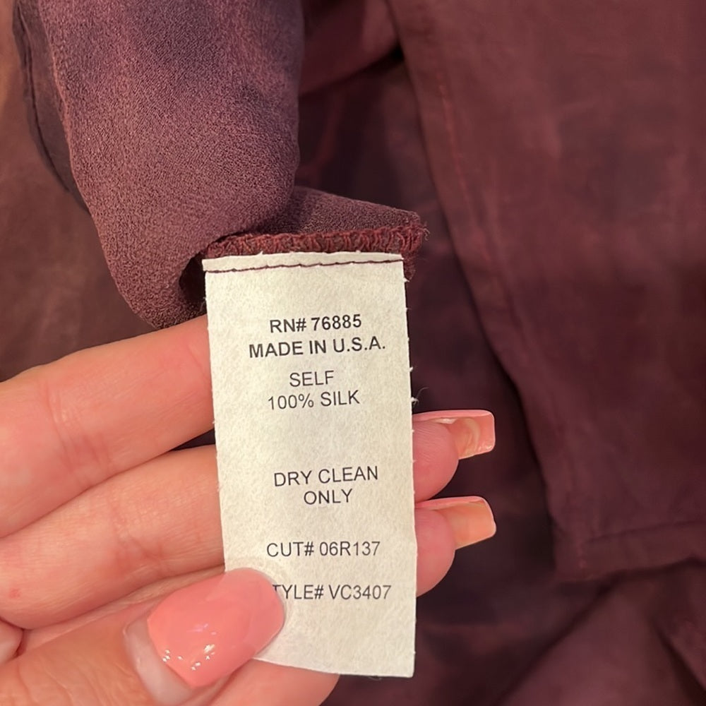 NWT Red Haute Woman’s Maroon Silk Tank Size S