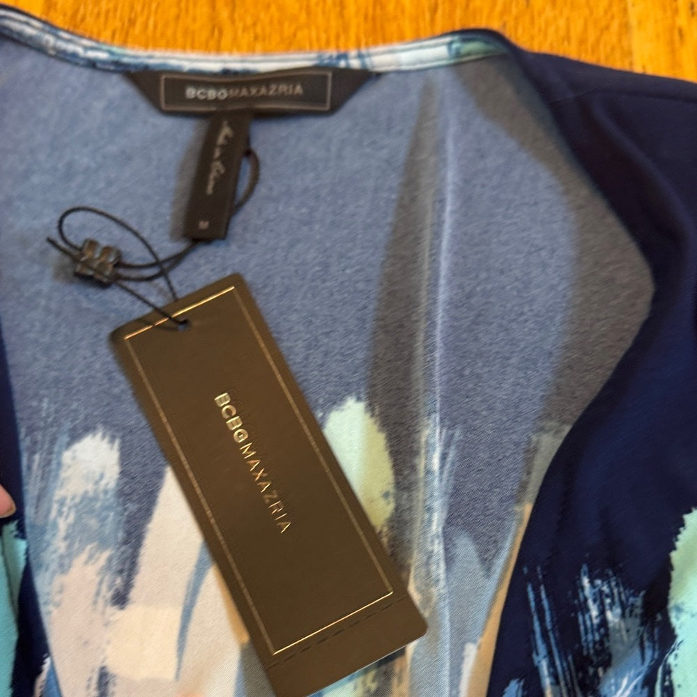 NWT BCBGMaxazaria Colorful Abstract Wrap Dress Women’s Medium