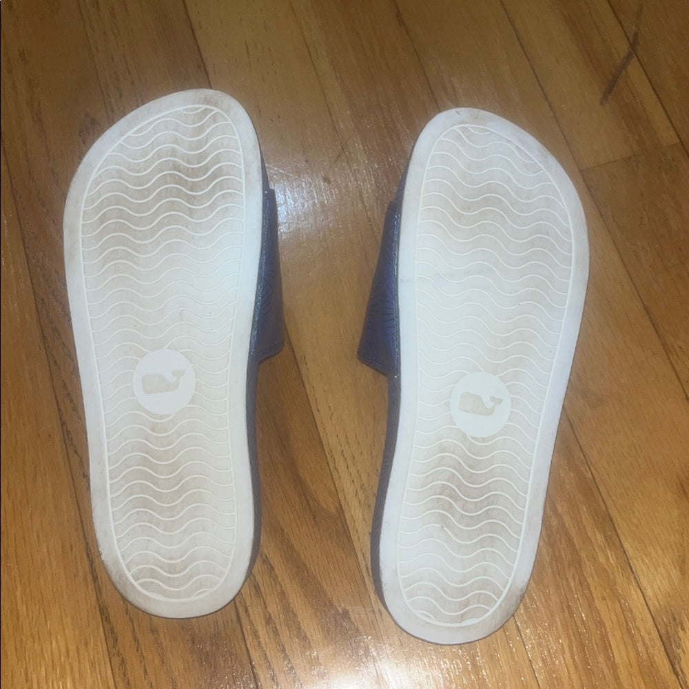 Vineyard Vines Kids Blue Slide Sandals Size 1/2