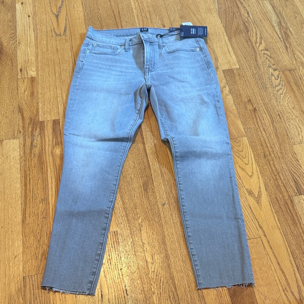 NWT GAP 1969 Women's Light Gray True Skinny Ankle Mid Rise Stretchy Jeans 8/29