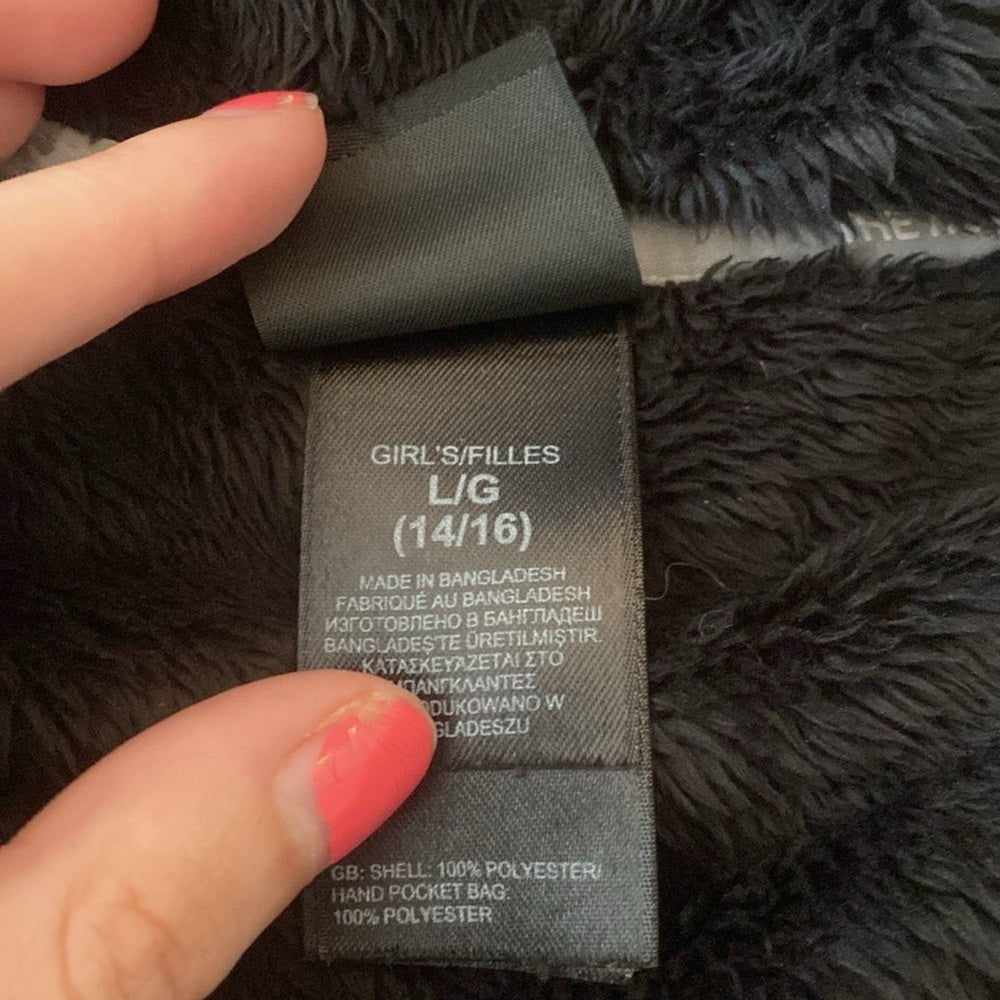 The North Face Girls Black Fleece Jacket Size L
