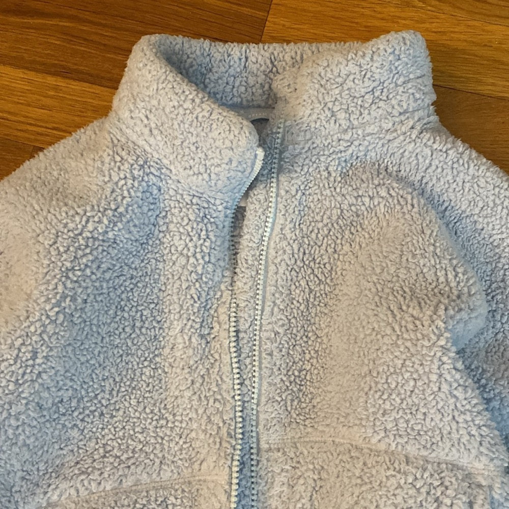 Athleta Girls Blue Fleece Zip Up Jacket Size L