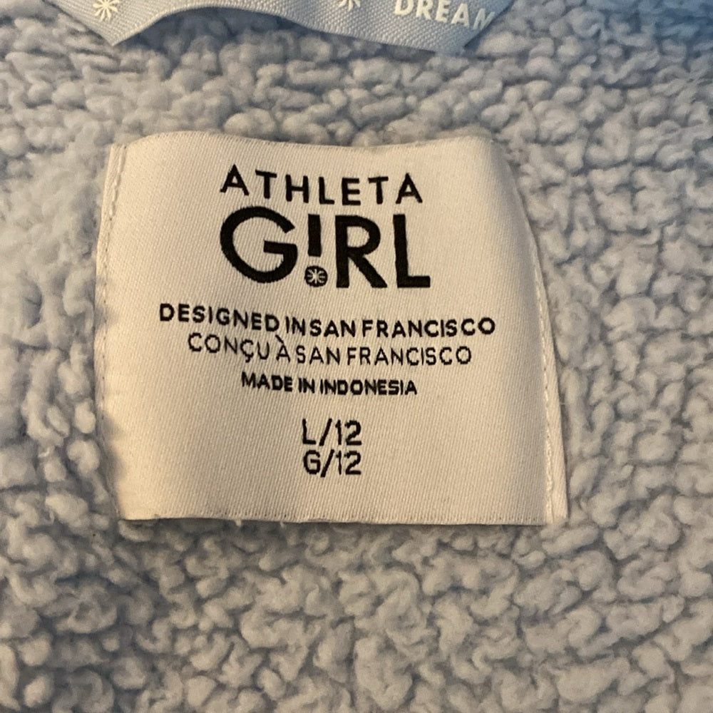 Athleta Girls Blue Fleece Zip Up Jacket Size L