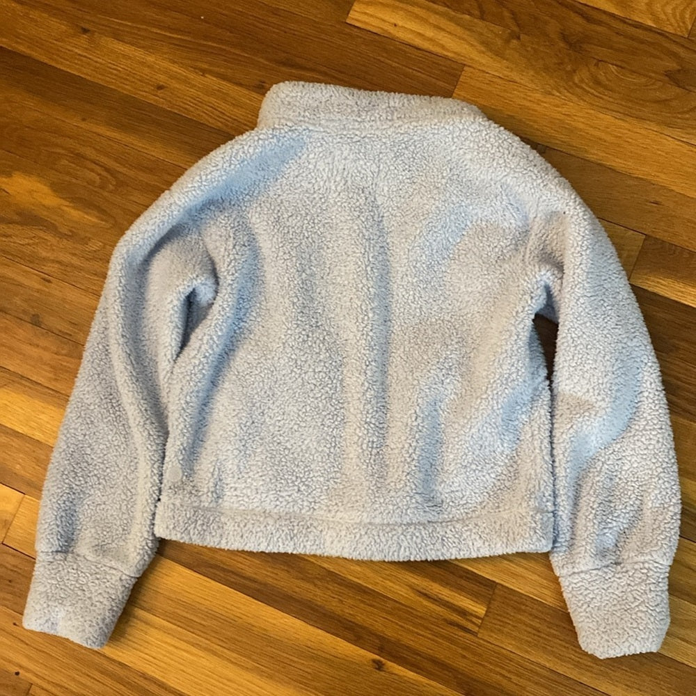 Athleta Girls Blue Fleece Zip Up Jacket Size L