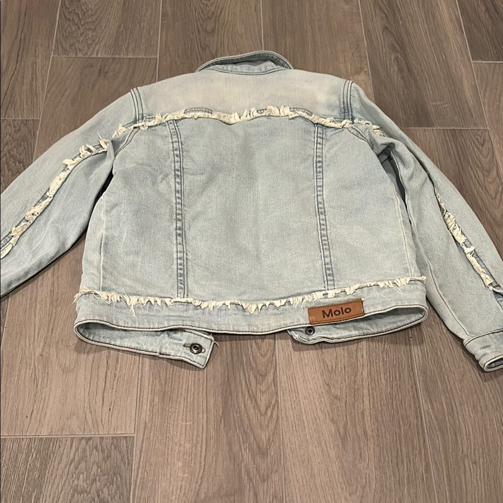 Molo Girls Distressed Denim Jacket Size 8