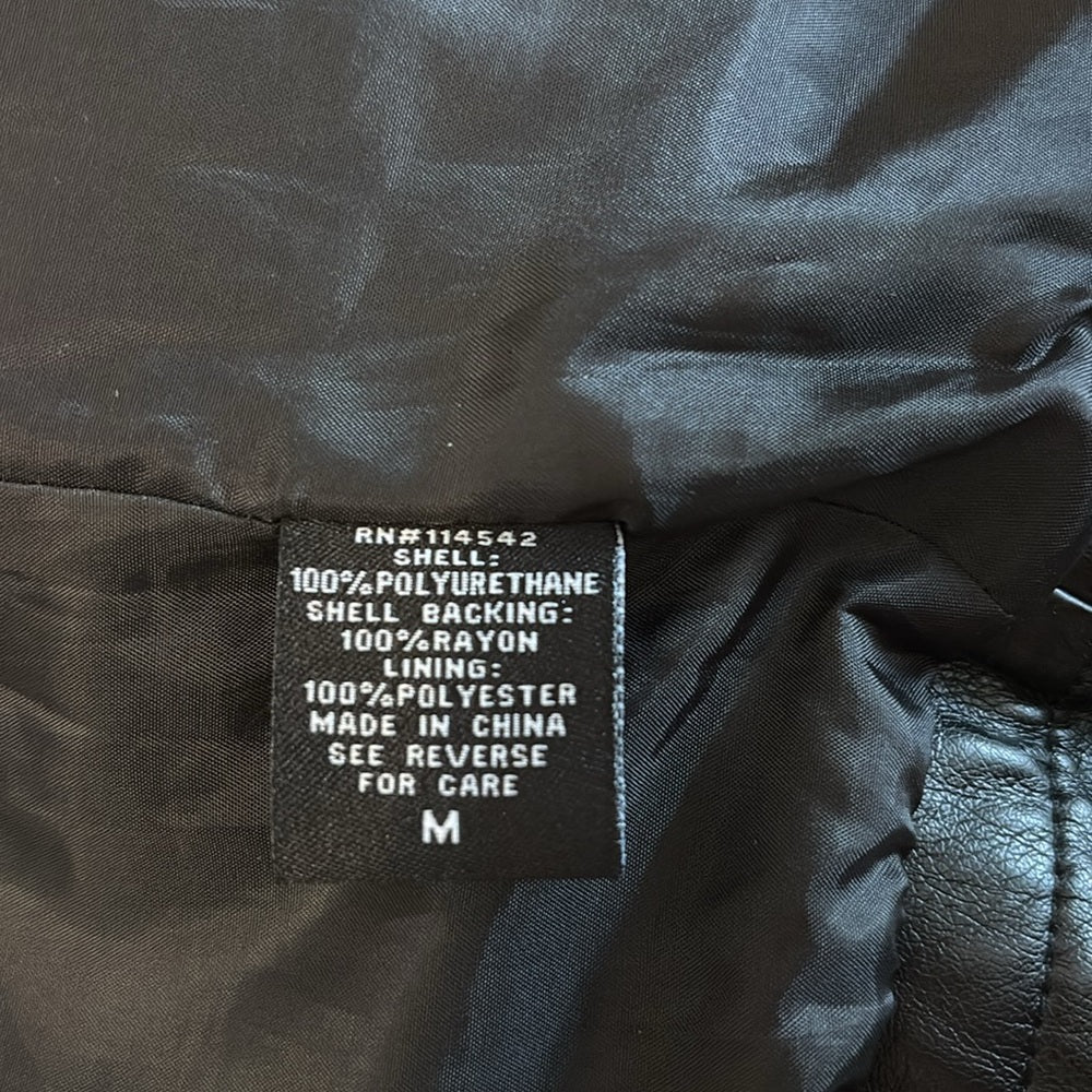 Jou Jou Girls Black Leather Jacket Size M