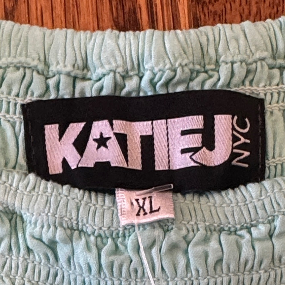 NWT Katie J NYC Girl’s Blue Eyelet Flutter Sleeve Top Size XL