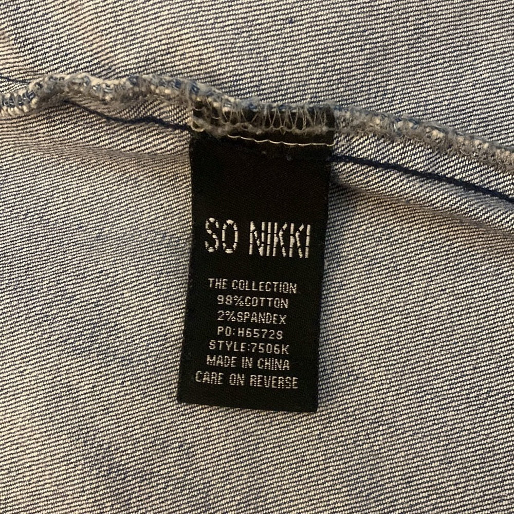 So Nikki Girl’s Denim Jacket With Cotton Sleeves Size M