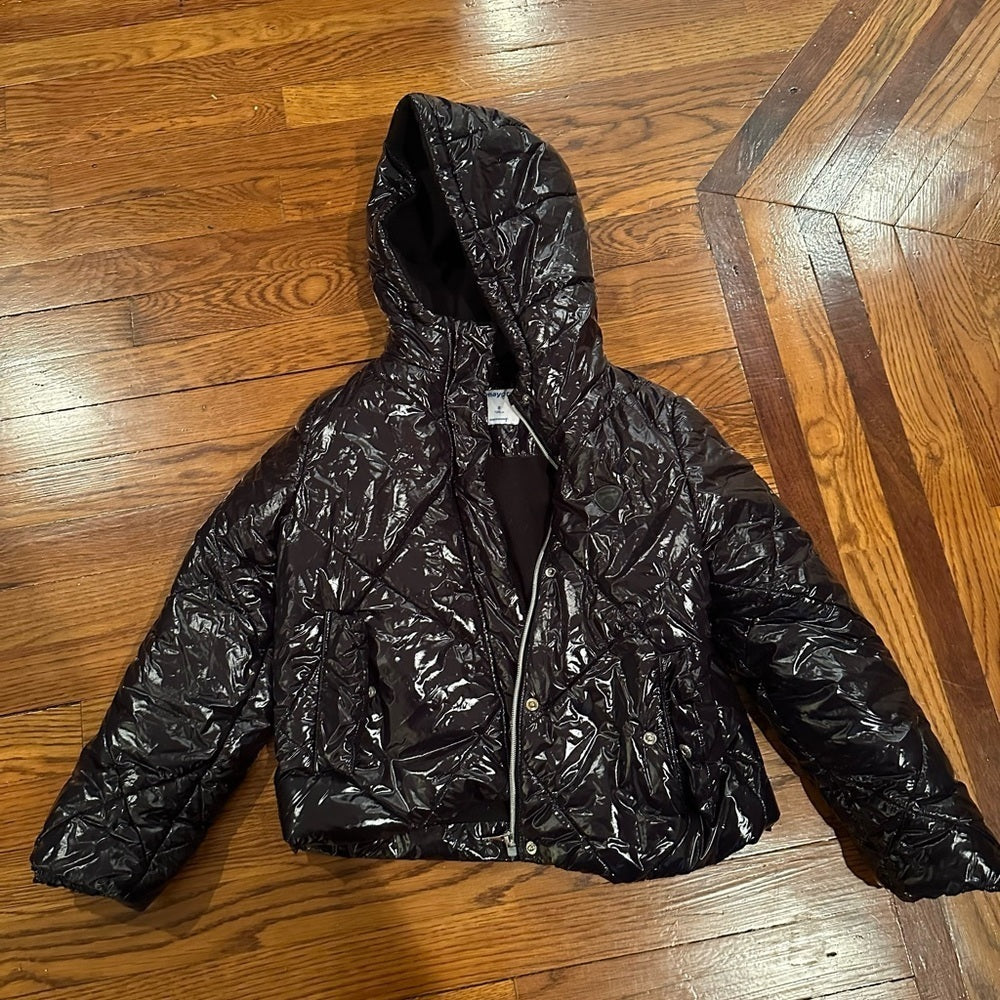 Mayoral Girls Black Shiny Puffer Jacket Size 8