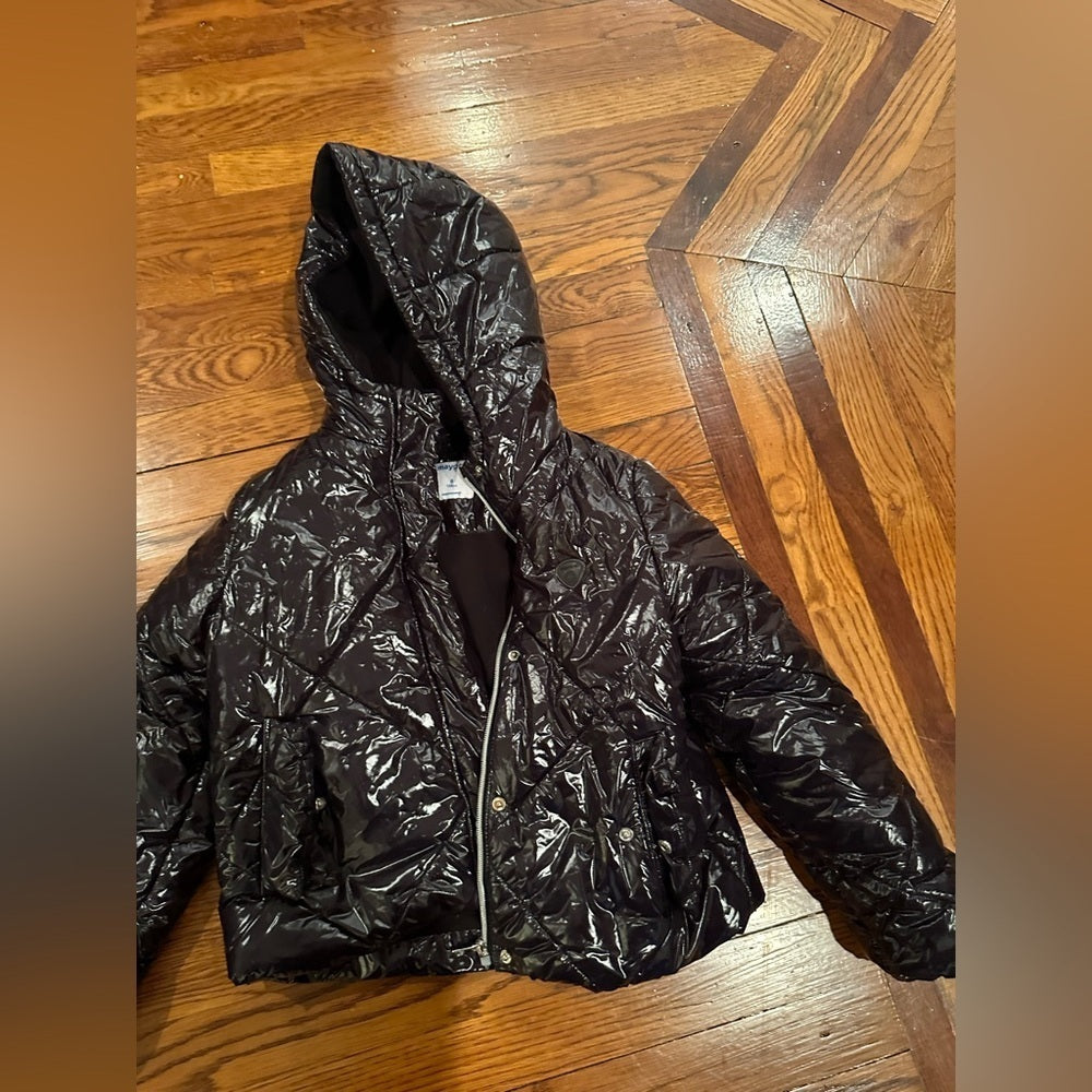 Mayoral Girls Black Shiny Puffer Jacket Size 8