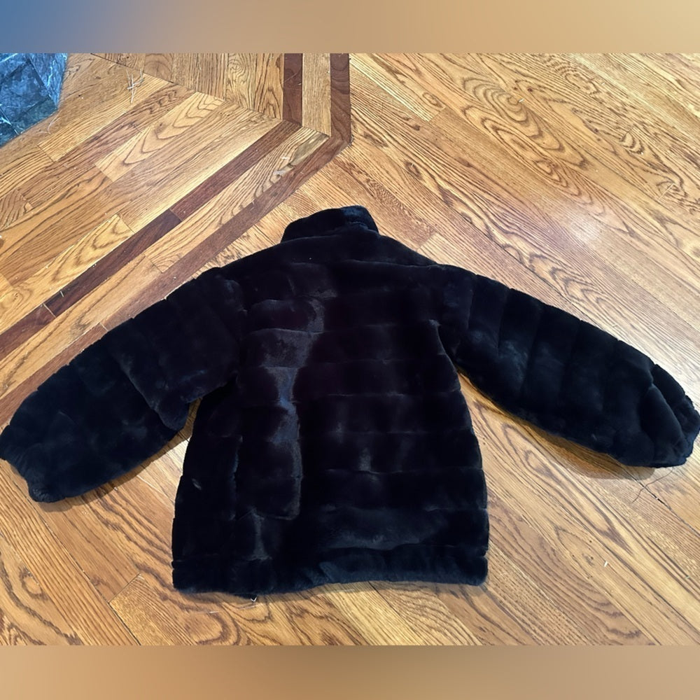 fbz Flowers by Zoe Kids Fuzzy Black Jacket Size Small